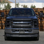 2017-2019 Ford F-250 F-350 F-450 F-550 LED C-Bar Projector Headlights w/ Switchback Sequential Turn Signals (Glossy Black Housing/Smoked Lens)