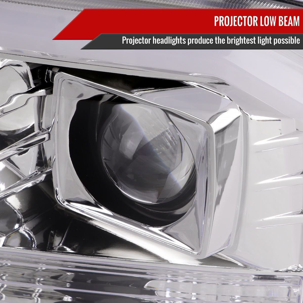 1999-2004 Ford F-250/F-350/F-450/F-550 /2000-2004 Ford Excursion LED Bar Projector Headlights (Chrome Housing/Clear Lens)