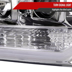 1999-2004 Ford F-250/F-350/F-450/F-550 /2000-2004 Ford Excursion LED Bar Projector Headlights (Chrome Housing/Clear Lens)