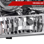 1999-2004 Ford Excursion F-250 F-350 F-450 F-550 Dual Halo Projector Headlights (Chrome Housing/Clear Lens)