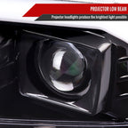 1999-2004 Ford F-250/F-350/F-450/F-550 /2000-2004 Ford Excursion LED Bar Projector Headlights (Jet Black Housing/Clear Lens)