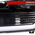 1999-2004 Ford F-250/F-350/F-450/F-550 /2000-2004 Ford Excursion LED Bar Projector Headlights (Jet Black Housing/Clear Lens)