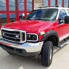 1999-2004 Ford F-250/F-350/F-450/F-550 /2000-2004 Ford Excursion LED Bar Projector Headlights (Jet Black Housing/Clear Lens)