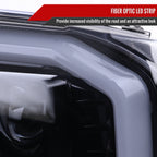 1999-2004 Ford F-250/F-350/F-450/F-550 /2000-2004 Ford Excursion LED Bar Projector Headlights (Glossy Black Housing/Light Smoked Lens)
