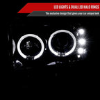 1999-2004 Ford Excursion F-250 F-350 F-450 F-550 Dual Halo Projector Headlights (Glossy Black/Smoked Lens)