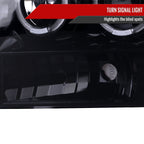 1999-2004 Ford Excursion F-250 F-350 F-450 F-550 Dual Halo Projector Headlights (Glossy Black/Smoked Lens)
