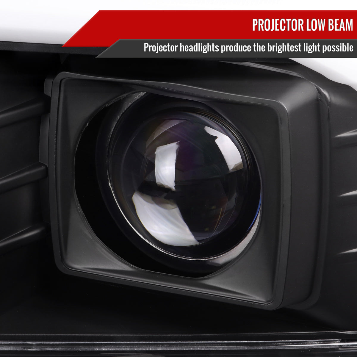 1999-2004 Ford F-250/F-350/F-450/F-550 /2000-2004 Ford Excursion LED Bar Projector Headlights (Matte Black Housing/Clear Lens)