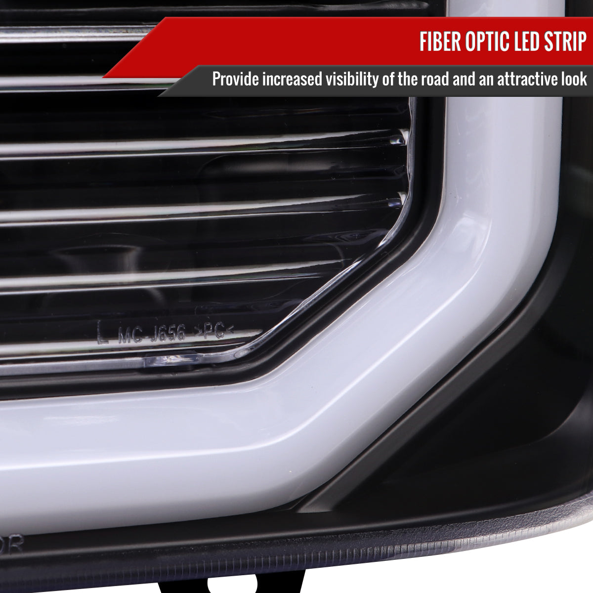 1999-2004 Ford F-250/F-350/F-450/F-550 /2000-2004 Ford Excursion LED Bar Projector Headlights (Matte Black Housing/Clear Lens)