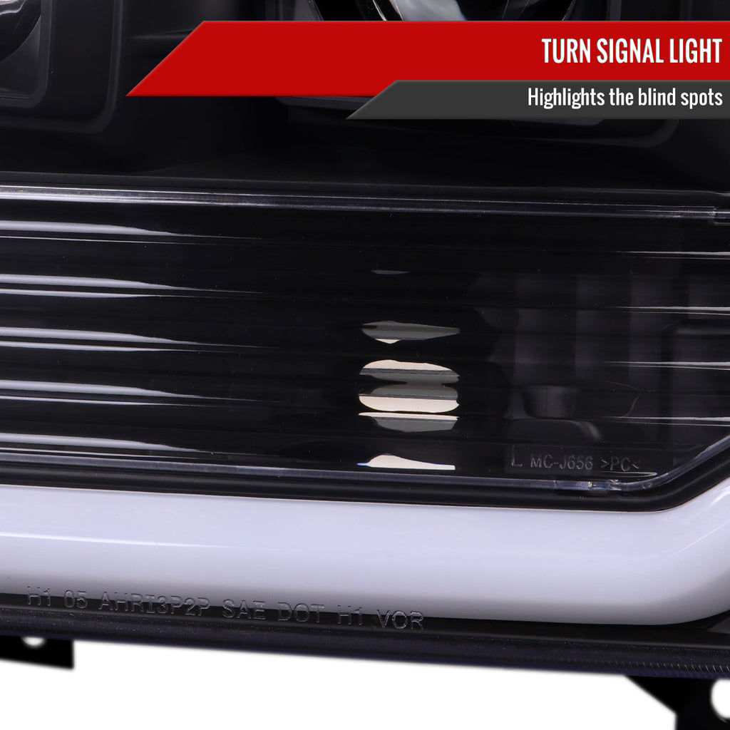 1999-2004 Ford F-250/F-350/F-450/F-550 /2000-2004 Ford Excursion LED Bar Projector Headlights (Matte Black Housing/Clear Lens)