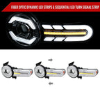 2007-2014 Toyota FJ Cruiser Switchback Sequential Turn Signal Animated LED Bar Projector Headlights (Chrome Housing/Clear Lens)