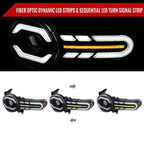 2007-2014 Toyota FJ Cruiser Switchback Sequential Turn Signal Animated LED Bar Projector Headlights (Matte Black Housing/Clear Lens)