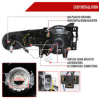 2007-2014 Toyota FJ Cruiser Switchback Sequential Turn Signal Animated LED Bar Projector Headlights (Matte Black Housing/Clear Lens)
