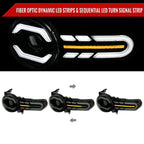 2007-2014 Toyota FJ Cruiser Switchback Sequential Turn Signal Animated LED Bar Projector Headlights (Matte Black Housing/Smoked Lens)