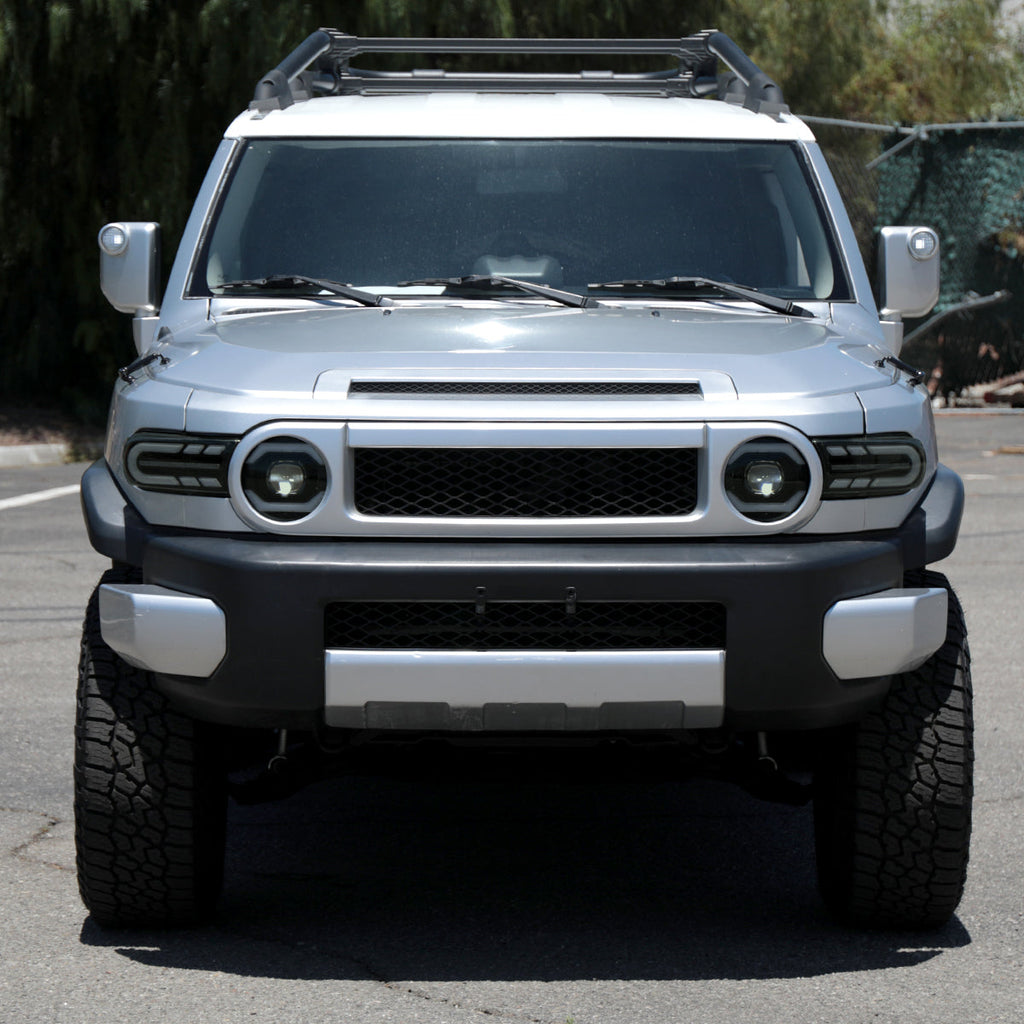 2007-2014 Toyota FJ Cruiser Switchback Sequential Turn Signal Animated LED Bar Projector Headlights (Matte Black Housing/Smoked Lens)