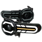 2007-2014 Toyota FJ Cruiser Switchback Sequential Turn Signal Animated LED Bar Projector Headlights (Matte Black Housing/Smoked Lens)