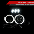 2001-2004 Nissan Frontier Dual Halo Projector Headlights (Glossy Black Housing/Smoked Lens)