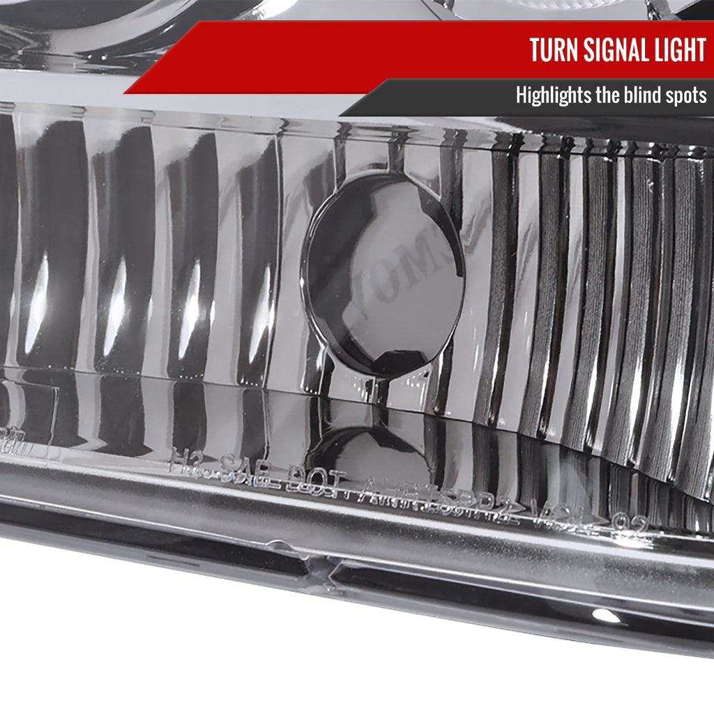 1993-1996 Jeep Grand Cherokee Dual Halo Projector Headlights (Chrome Housing/Clear Lens)