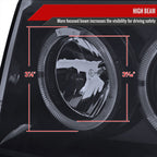 1993-1996 Jeep Grand Cherokee Dual Halo Projector Headlights (Glossy Black Housing/Smoked Lens)