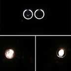 1993-1996 Jeep Grand Cherokee V2 Dual Halo Projector Headlights (Glossy Black Housing/Smoked Lens)