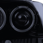 1993-1996 Jeep Grand Cherokee V2 Dual Halo Projector Headlights (Glossy Black Housing/Smoked Lens)