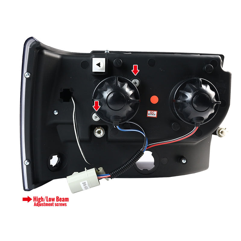 1993-1996 Jeep Grand Cherokee V2 Dual Halo Projector Headlights (Glossy Black Housing/Smoked Lens)