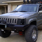 1993-1996 Jeep Grand Cherokee V2 Dual Halo Projector Headlights (Glossy Black Housing/Smoked Lens)