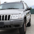 1999-2004 Jeep Grand Cherokee Dual Halo Projector Headlights (Chrome Housing/Clear Lens)
