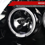 1999-2004 Jeep Grand Cherokee Dual Halo Projector Headlights (Jet Black Housing/Clear Lens)