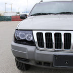 1999-2004 Jeep Grand Cherokee Dual Halo Projector Headlights (Glossy Black Housing/Smoked Lens)