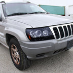 1999-2004 Jeep Grand Cherokee Dual Halo Projector Headlights (Glossy Black Housing/Smoked Lens)
