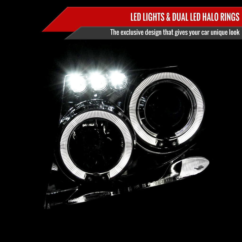 2005-2007 Nissan Pathfinder/ 2005-2008 Frontier Dual Halo Projector Headlights (Chrome Housing/Clear Lens)