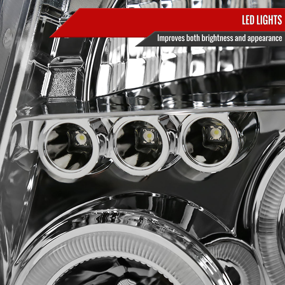 2005-2007 Nissan Pathfinder/ 2005-2008 Frontier Dual Halo Projector Headlights (Chrome Housing/Clear Lens)