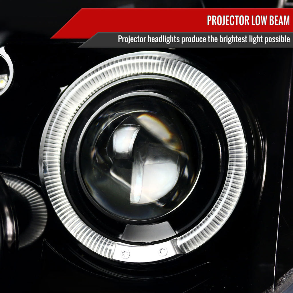 2005-2007 Nissan Pathfinder/ 2005-2008 Frontier Dual Halo Projector Headlights (Jet Black Housing/Clear Lens)