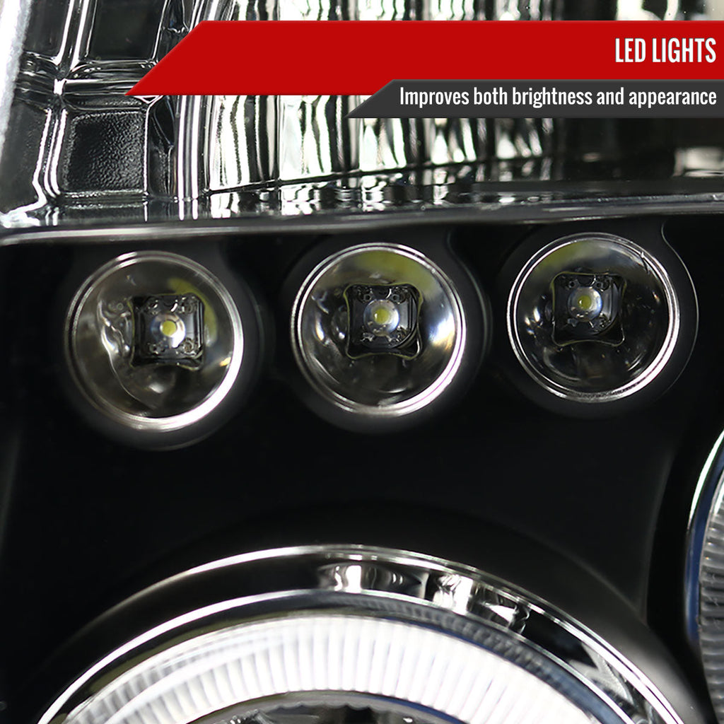 2005-2007 Nissan Pathfinder/ 2005-2008 Frontier Dual Halo Projector Headlights (Matte Black Housing/Clear Lens)