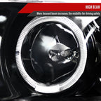 2002-2005 Dodge RAM 1500/ 2003-2005 RAM 2500 3500 Dual Halo Projector Headlights (Jet Black Housing/Clear Lens)