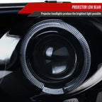 2002-2005 Dodge RAM 1500/ 2003-2005 RAM 2500 3500 Dual Halo Projector Headlights (Glossy Black Housing/Smoked Lens)