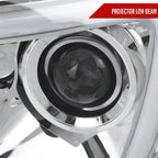 2006-2008 Dodge RAM 1500/ 2006-2009 2500 3500 Switchback LED C-Bar Projector Headlights (Chrome Housing/Clear Lens)