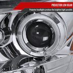 2006-2008 Dodge RAM 1500/ 2006-2009 RAM 2500 3500 Dual Halo Projector Headlights (Chrome Housing/Clear Lens)