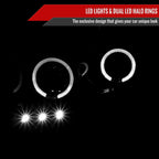 2006-2008 Dodge RAM 1500/ 2006-2009 RAM 2500 3500 Dual Halo Projector Headlights (Jet Black Housing/Clear Lens)