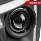 2006-2008 Dodge RAM 1500/ 2006-2009 2500 3500 Switchback LED C-Bar Projector Headlights (Matte Black Housing/Clear Lens)
