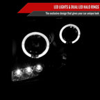 2006-2008 Dodge RAM 1500/ 2006-2009 RAM 2500 3500 Dual Halo Projector Headlights (Matte Black Housing/Clear Lens)