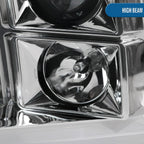 2009-2018 Dodge RAM 1500 / 2019-2021 RAM Classic / 2010-2018 RAM 2500 3500 LED C-Bar Projector Headlights (Chrome Housing/Clear Lens)