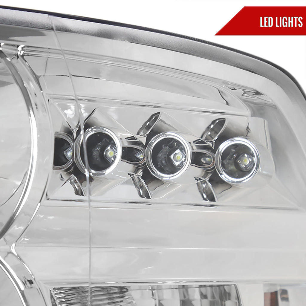 2009-2018 Dodge RAM 1500 / 2019-2021 RAM Classic / 2010-2018 RAM 2500 3500 Dual Halo Projector Headlights (Chrome Housing/Clear Lens)