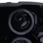 2009-2018 Dodge RAM 1500 / 2019-2021 RAM Classic / 2010-2018 RAM 2500 3500 Dual Halo Projector Headlights (Glossy Black Housing/Smoked Lens) - V2
