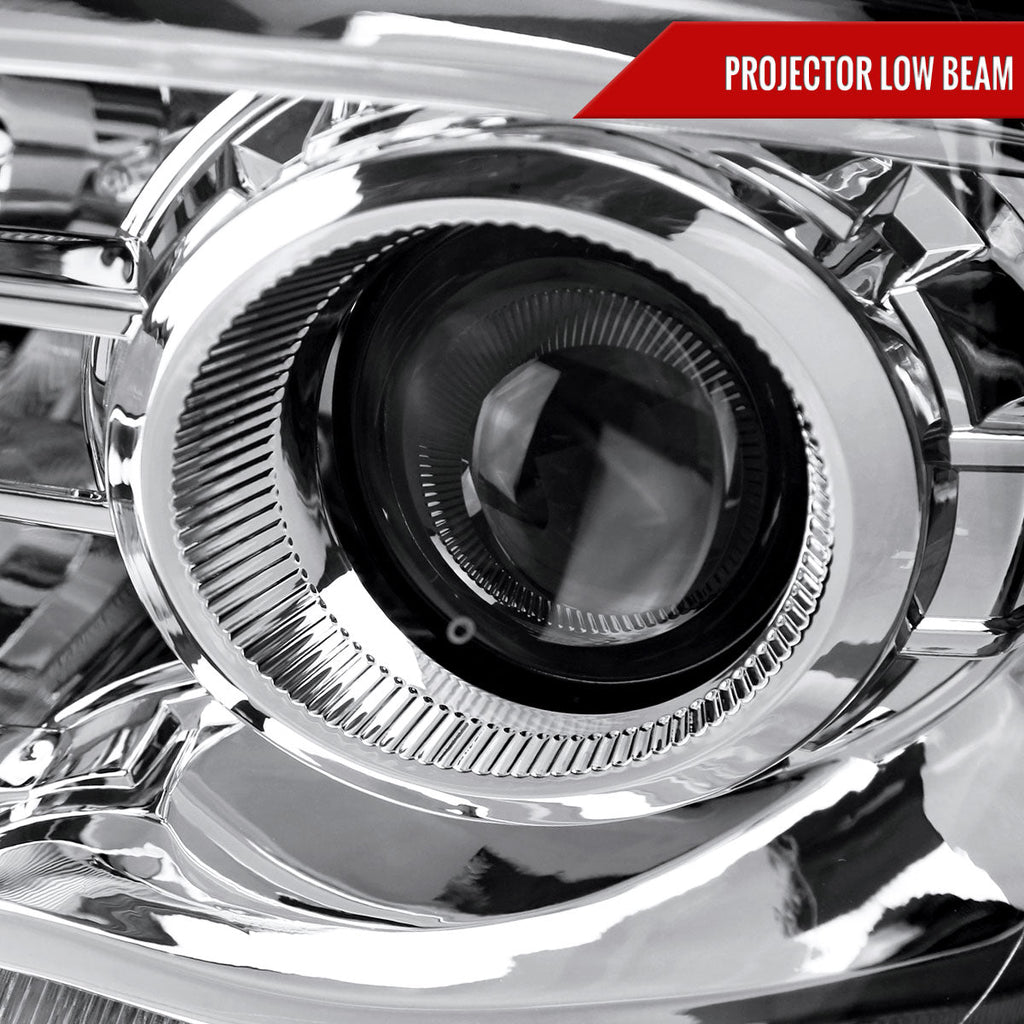 2009-2018 Dodge RAM 1500 / 2019-2021 RAM Classic / 2010-2018 RAM 2500 3500 Switchback Sequential LED Bar Projector Headlights (Chrome Housing/Clear Lens)