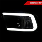 2009-2018 Dodge RAM 1500 / 2019-2021 RAM Classic / 2010-2018 RAM 2500 3500 LED C-Bar Projector Headlights (Matte Black Housing/Clear Lens)