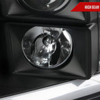 2009-2018 Dodge RAM 1500 / 2019-2021 RAM Classic / 2010-2018 RAM 2500 3500 LED C-Bar Projector Headlights (Matte Black Housing/Clear Lens)