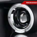 2009-2018 Dodge RAM 1500 / 2019-2021 RAM Classic / 2010-2018 RAM 2500 3500 Dual Halo Projector Headlights (Matte Black Housing/Clear Lens)