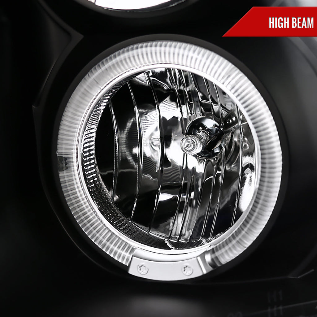 2009-2018 Dodge RAM 1500 / 2019-2021 RAM Classic / 2010-2018 RAM 2500 3500 Dual Halo Projector Headlights (Matte Black Housing/Clear Lens)