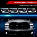 2009-2018 Dodge RAM 1500  / 2019-2021 RAM Classic / 2010-2018 RAM 2500 3500 Switchback Sequential Projector Headlights (Matte Black Housing/Clear Lens)